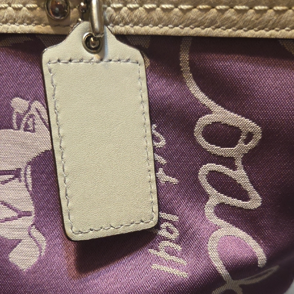 Coach Purple and Cream Shoulder Bag - Picture 3 of 14